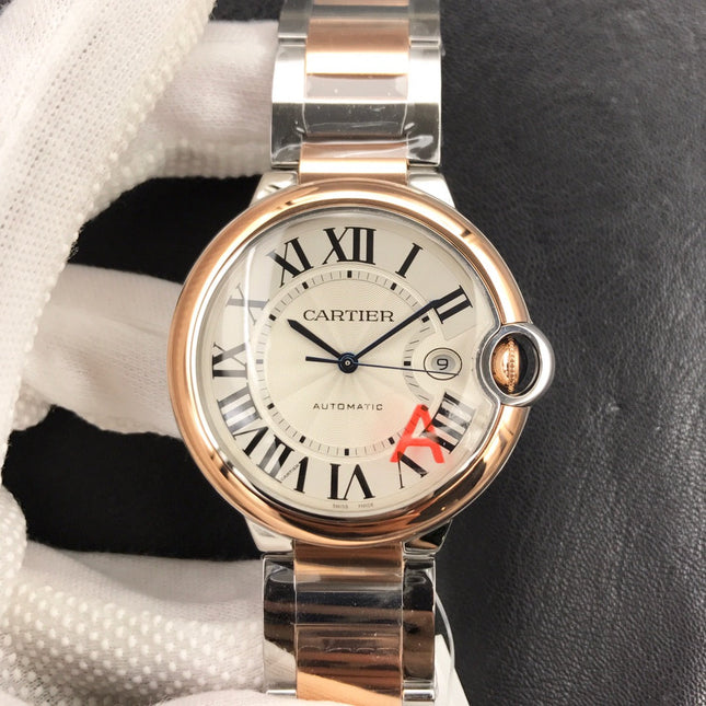 BALLON BLEU DATE 42 TWO TONE PINK GOLD SILVER WHITE DIAL