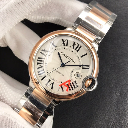 BALLON BLEU DATE 42 TWO TONE PINK GOLD SILVER WHITE DIAL