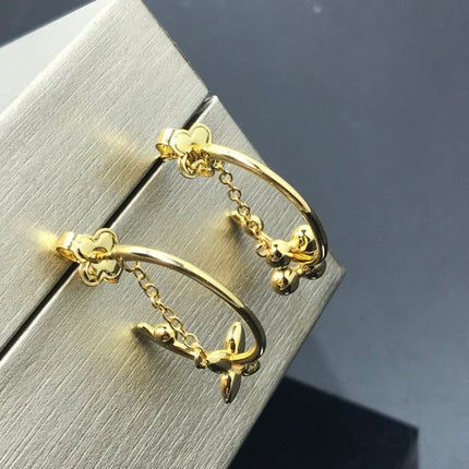 STAR AND SUN GOLD HOOP EARRINGS