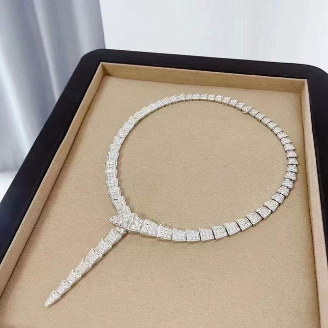 SERPENTI SILVER DIAMOND NECKLACE