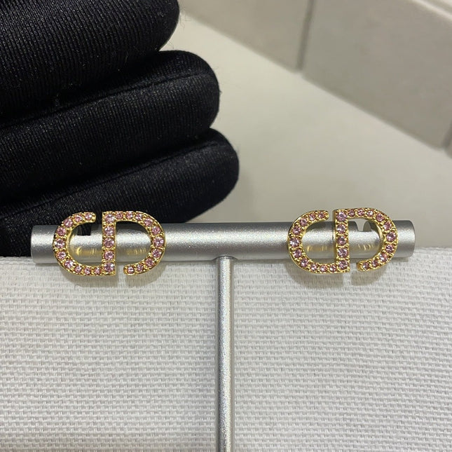 PETIT CD DIAMOND GOLD STUD EARRINGS