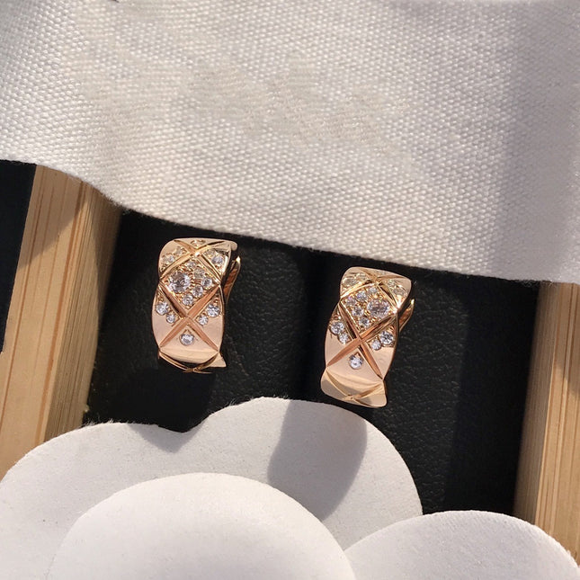 CRUSH DIAMOND PINK GOLD EARRINGS