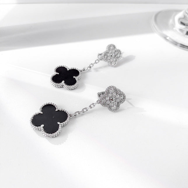 CLOVER 2 MOTIFS SILVER DIAMOND ONYX