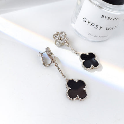 CLOVER 2 MOTIFS SILVER DIAMOND ONYX