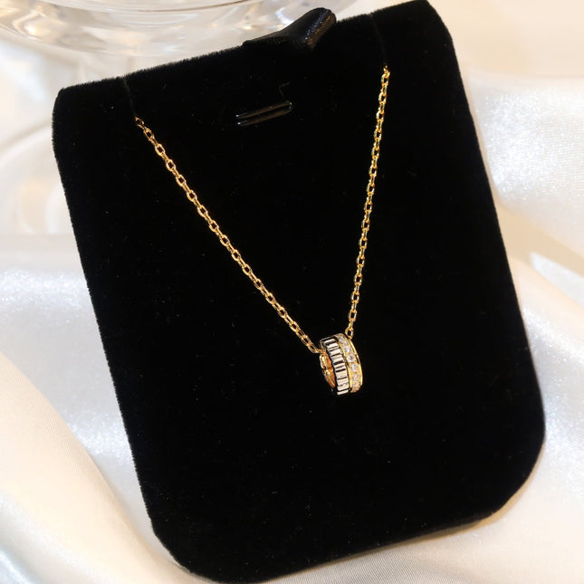 QUATRE 2 ROW PEDANT GOLD DIAMOND NECKLACE