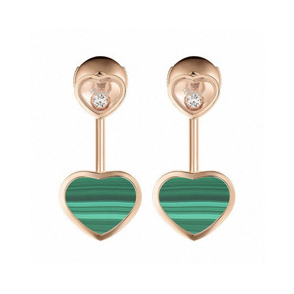 HAPPY HEART PINK GOLD DROP EARRINGS