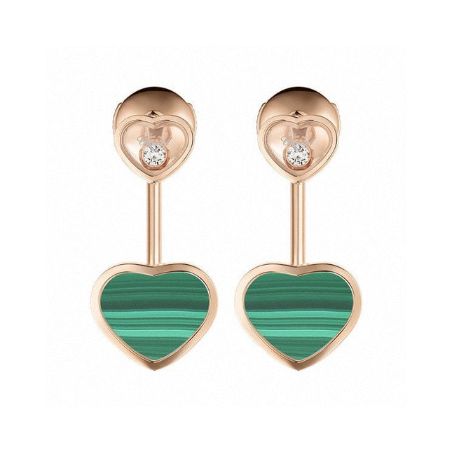 HAPPY HEART PINK GOLD DROP EARRINGS