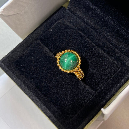 COULEURS MALACHITE PINK GOLD RING