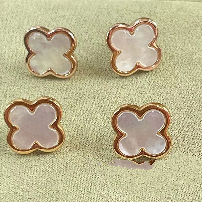 PURE CLOVER MOP PINK GOLD EARRINGS