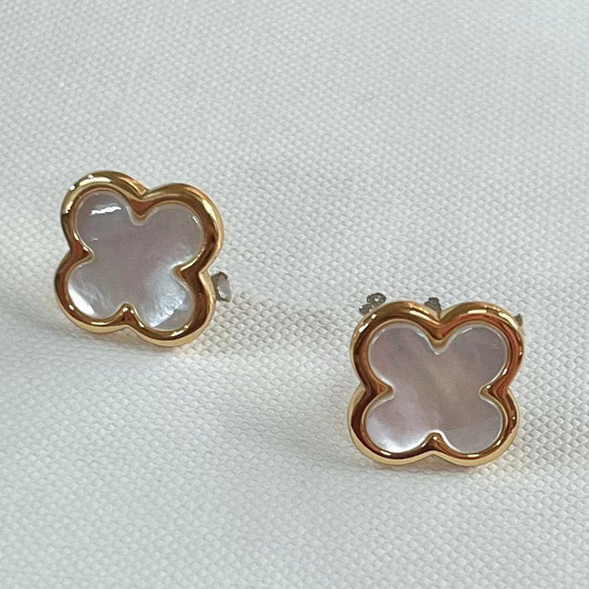 PURE CLOVER MOP PINK GOLD EARRINGS