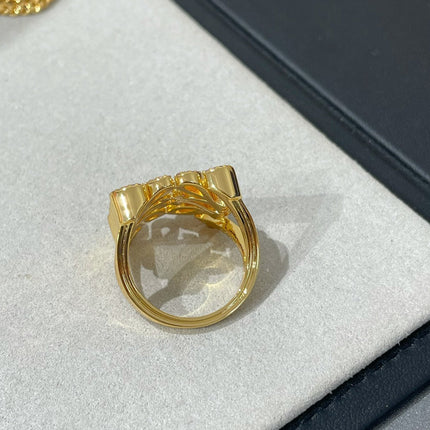 ANNAGRAM DIAMOND PAVED GOLD RING