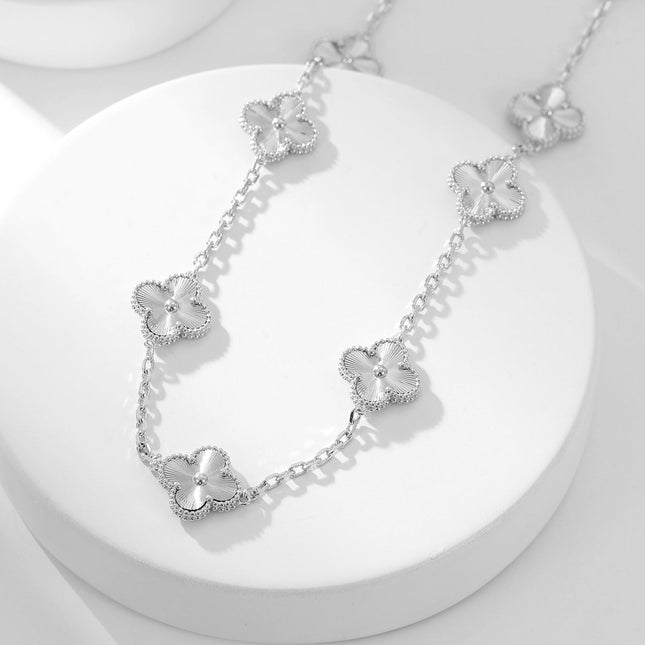 CLOVER 20 MOTIF SILVER NECKLACE