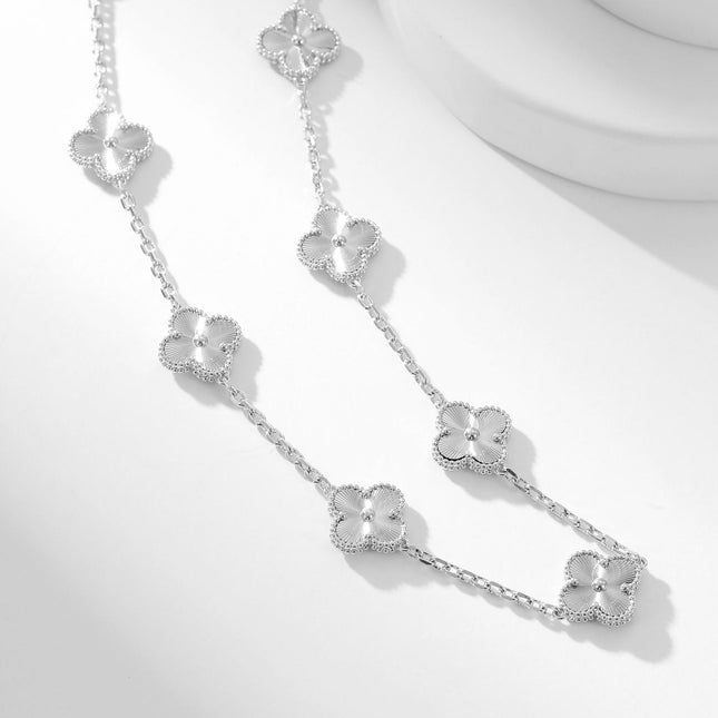 CLOVER 20 MOTIF SILVER NECKLACE