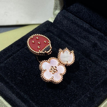 LUCKY SPRING 3 MOTIF PINK GOLD RING