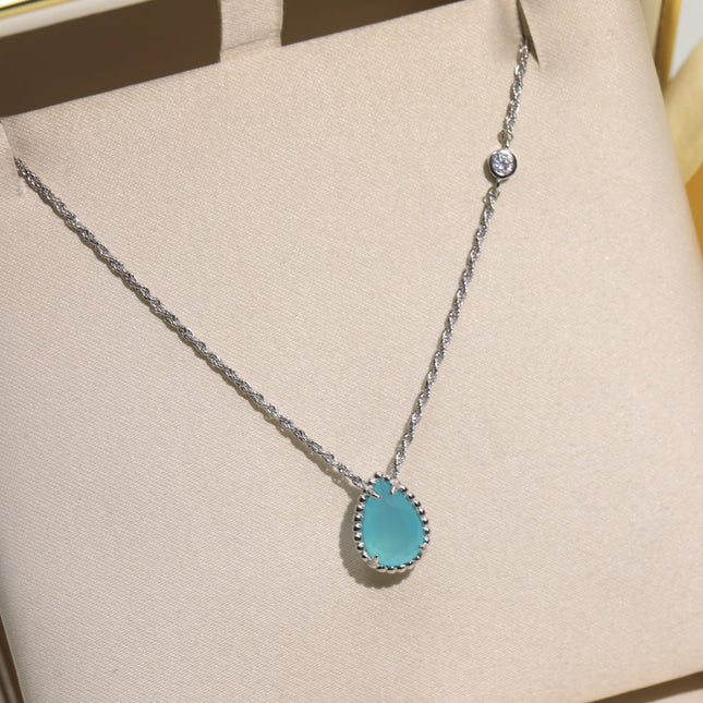 BOHEME AQUAMARINE SILVER NECKLACE