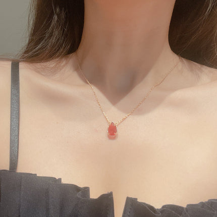 BOHEME CARNELIAN PINK GOLD NECKLACE