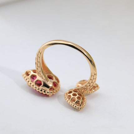 BOHEME 3 MOTIF CARNELIAN DIAMOND PINK GOLD RING