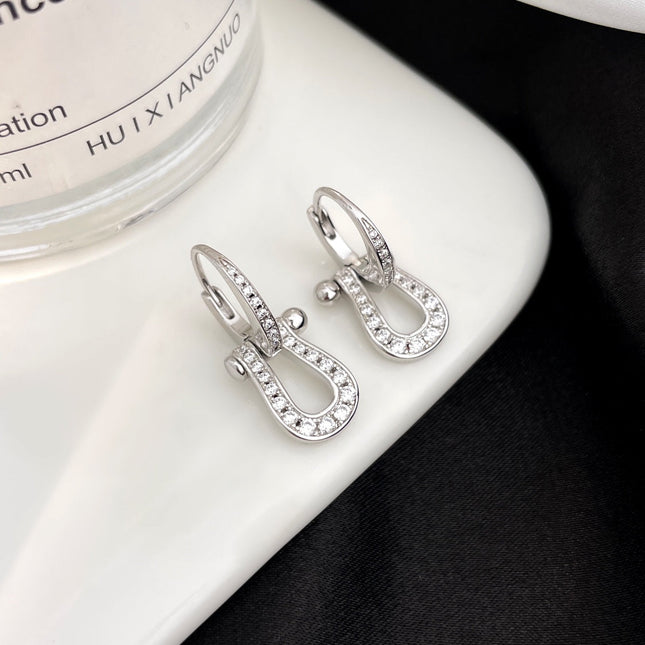 FORCE 10 FULL DIAMOND DROP EARRINGS MEDIUM MODEL