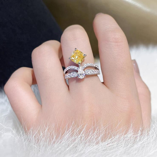 JOSEPHINE YELLOW DIAMOND SILVER RING