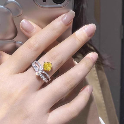 JOSEPHINE YELLOW DIAMOND SILVER RING