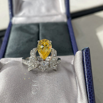 SOIR DE FETE YELLOW DIAMOND SILVER RING