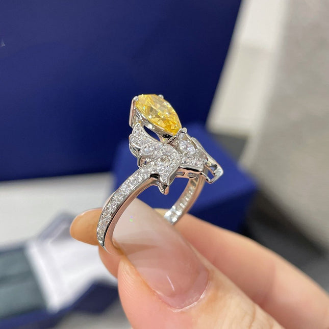 SOIR DE FETE YELLOW DIAMOND SILVER RING