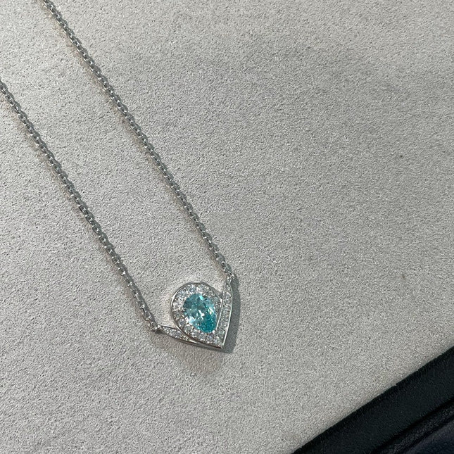 JOSEPHINE BLUE DIAMOND SILVER NECKLACE