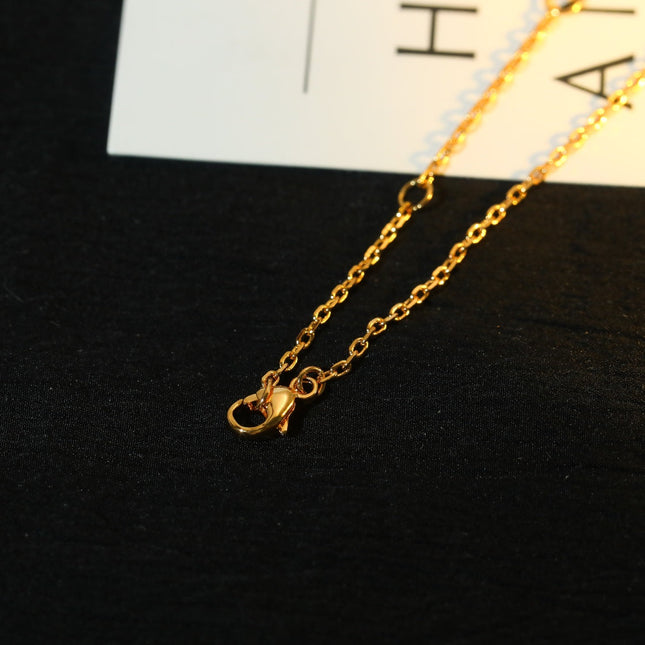 QUATRE 2 ROW BLACK PINK GOLD NECKLACE