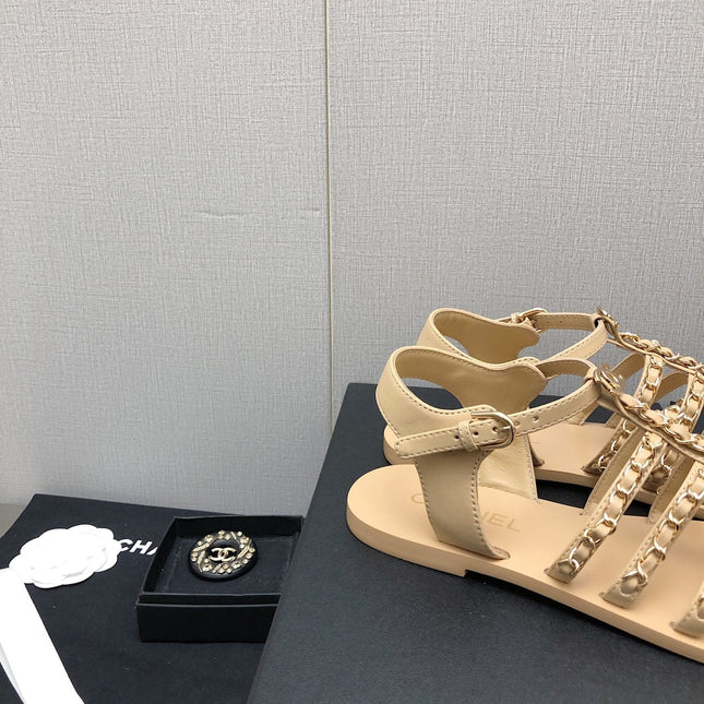 SANDALS BEIGE LAMBSKIN 01