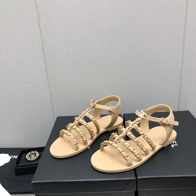 SANDALS BEIGE LAMBSKIN 01