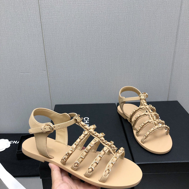 SANDALS BEIGE LAMBSKIN