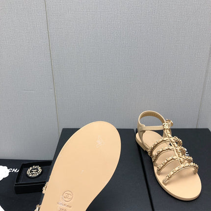 SANDALS BEIGE LAMBSKIN