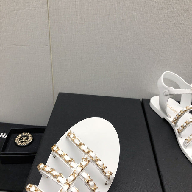 SANDALS WHITE LAMBSKIN