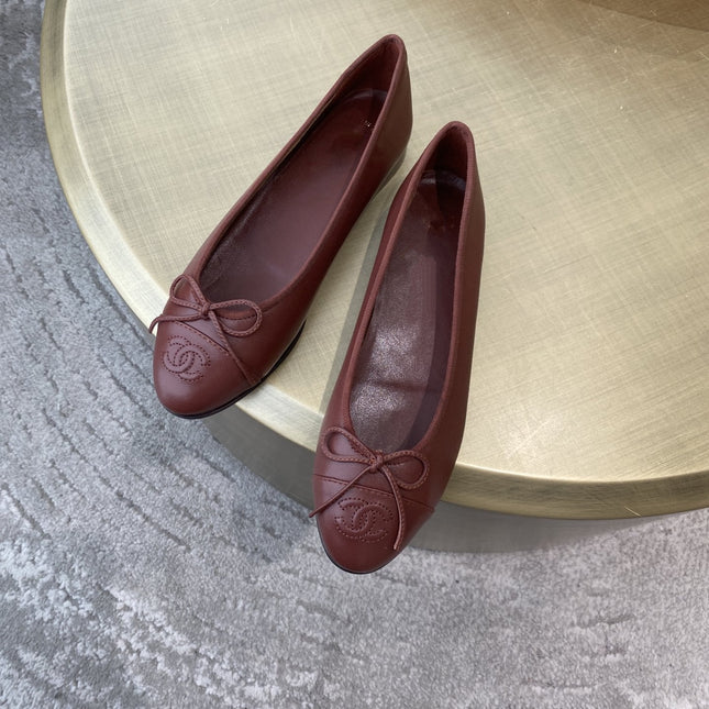 BALLET FLATS BURGUNDY LAMBSKIN