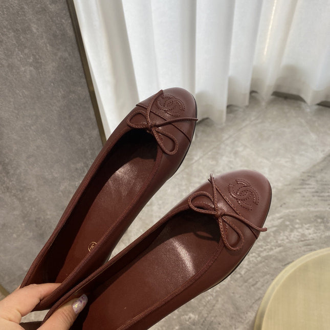 BALLET FLATS BURGUNDY LAMBSKIN