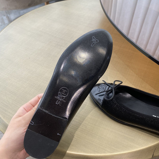 BALLET FLATS ALL BLACK LAMBSKIN