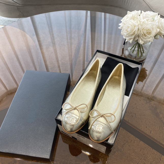 BALLET FLATS LIGHT GOLD LAMBSKIN