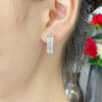 LOVE 5.5MM DIAMOND PAVED EARRINGS