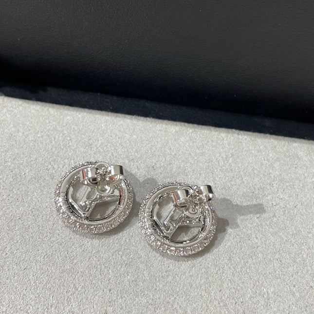 LV BY NIGHT DIAMOND PAVED STUD EARRINGS