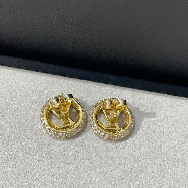 LV BY NIGHT DIAMOND PAVED STUD EARRINGS