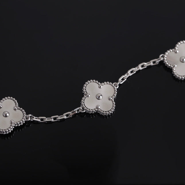 CLOVER 5 MOTIF SILVER BRACELET