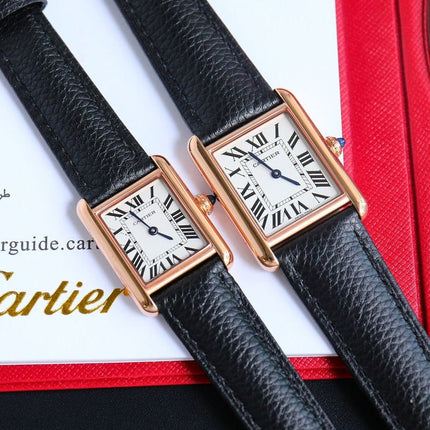 TANK MUST SMALL PINK GOLD LEATHER STRAP WHITE DIAL