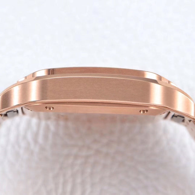 SANTOS LADY 35.1MM AUTOMATIC PINK GOLD DIAMOND BEZEL