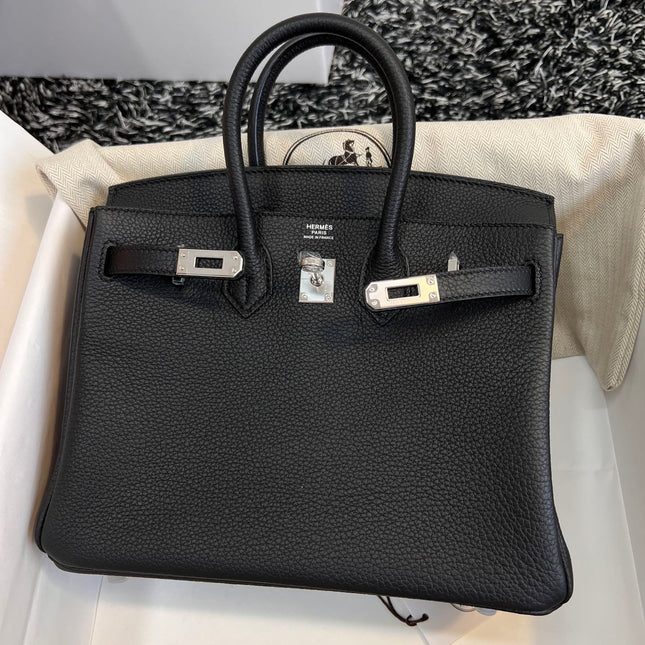 HM BIRKIN 25CM BLACK TOGO LEATHER SILVER HARDWARE