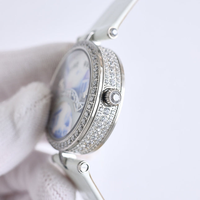 LADY ARPELS LOVER BRIDGE WHITE DIAL WHITE STRAP