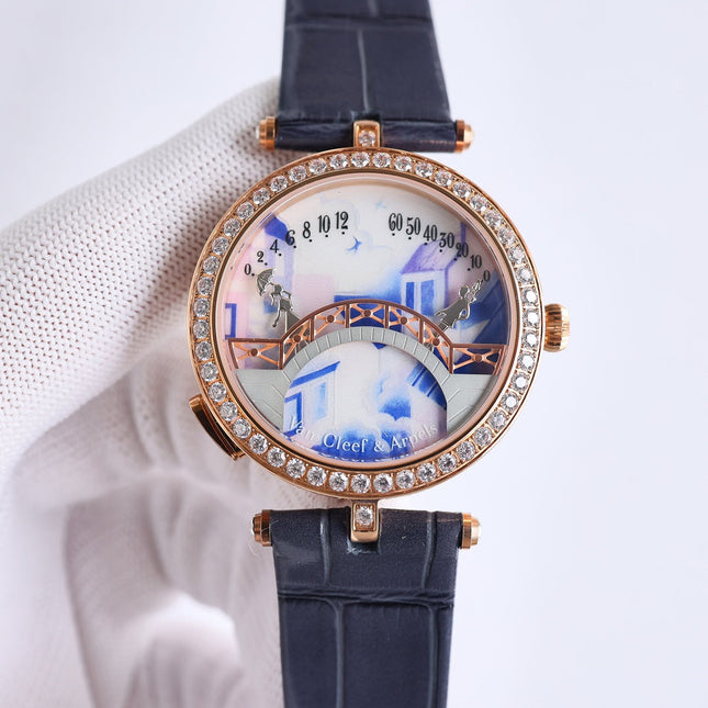 LADY ARPELS LOVER BRIDGE WHITE DIAL PINK GOLD CASE