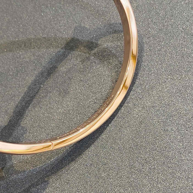 NARROW T1 HINGED BANGLE DIAMOND PINK GOLD