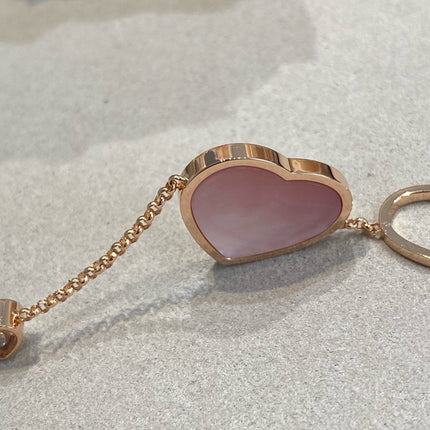 HAPPY HEART PINK MOP PINK GOLD BRACELET