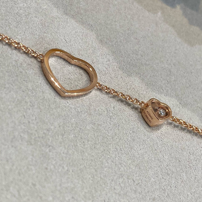 HAPPY HEART PINK MOP PINK GOLD BRACELET