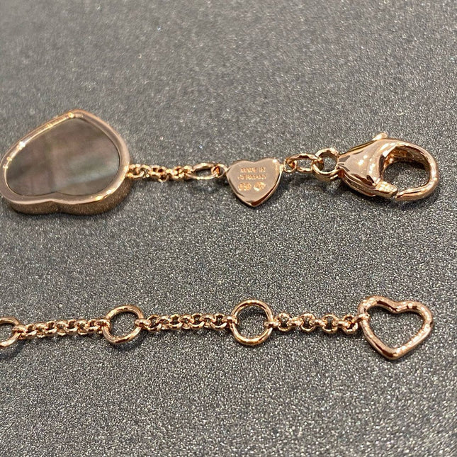 HAPPY HEART DARK MOP PINK GOLD BRACELET